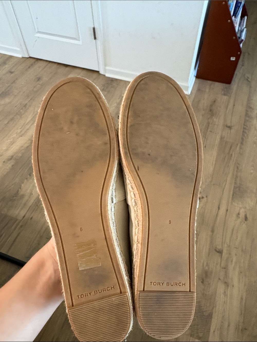 Tory Burch Pearl-Embellished Espadrille Slip-On in Dulce De Leche and Black - Picture 5 of 5